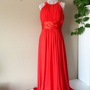 AW AWEI Red Bridesmaid Prom Formal Dress, Size 12